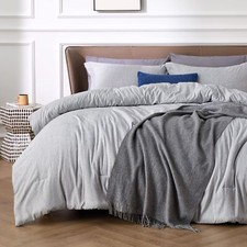 Bedsure Queen Comforter Set - Grey Comforter Queen Size, Soft Bedding for All...