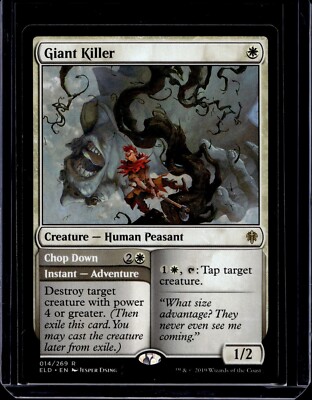  Giant Killer // Chop Down Near Mint Throne of Eldraine      