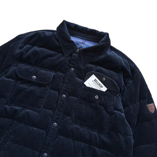 Polo Ralph Lauren Corduroy Beaton Water Repellent Down Jacket Coat Blue 2XL XXL - Picture 4 of 16