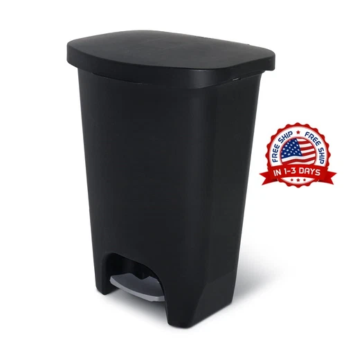 Bote De Basura Grande Con Tapa Con Cerradura De 13 Galones Resistente Negro 2023