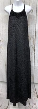 Boutique Europa Newport News (Sz L) Flocked Blk Tiger Velvet Maxi Womens Dress
