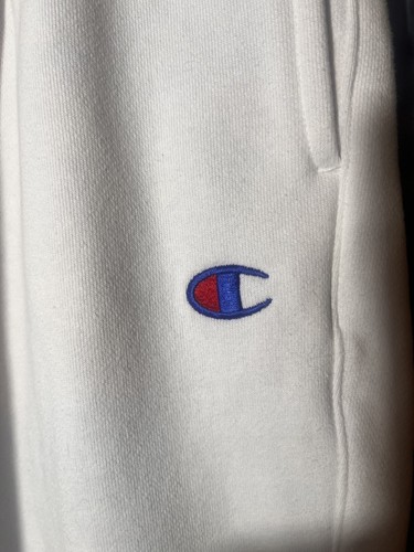 Pantalones deportivos gruesos blancos tejido inverso Champion talla XXL con bolsillos - Imagen 4 de 6