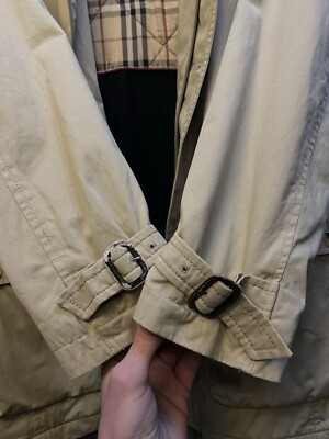 Vintage Burberry London Beige Trench Coat Jacket Mens Size 52 | eBay