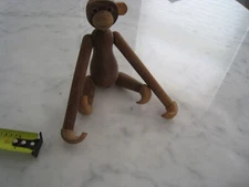 Mid Century Modern Teak Articulating Monkey Toy - Zoo-Line