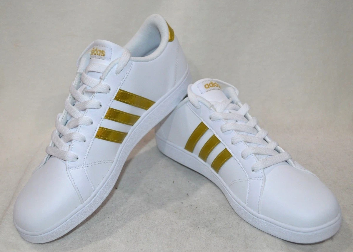 adidas Baseline K White/Gold Boy/Girl&#039;s Sneaker - Sizes 6 NWB | eBay