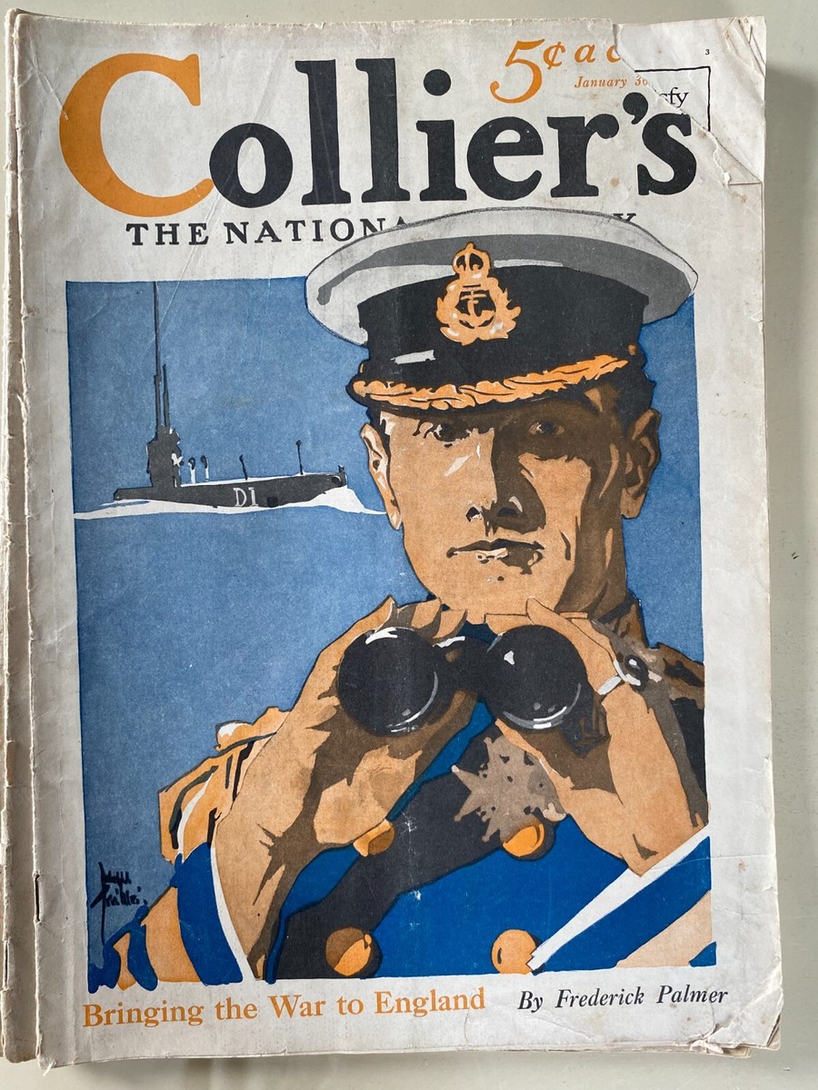 Collier's Magazine January 30, 1915 Great Cover, Complete Magazine