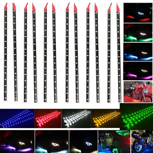 Lot Waterproof 12''/15 LED DC 12V Motor Strip Underbody Light For Car Motorcycle - Picture 3 of 28