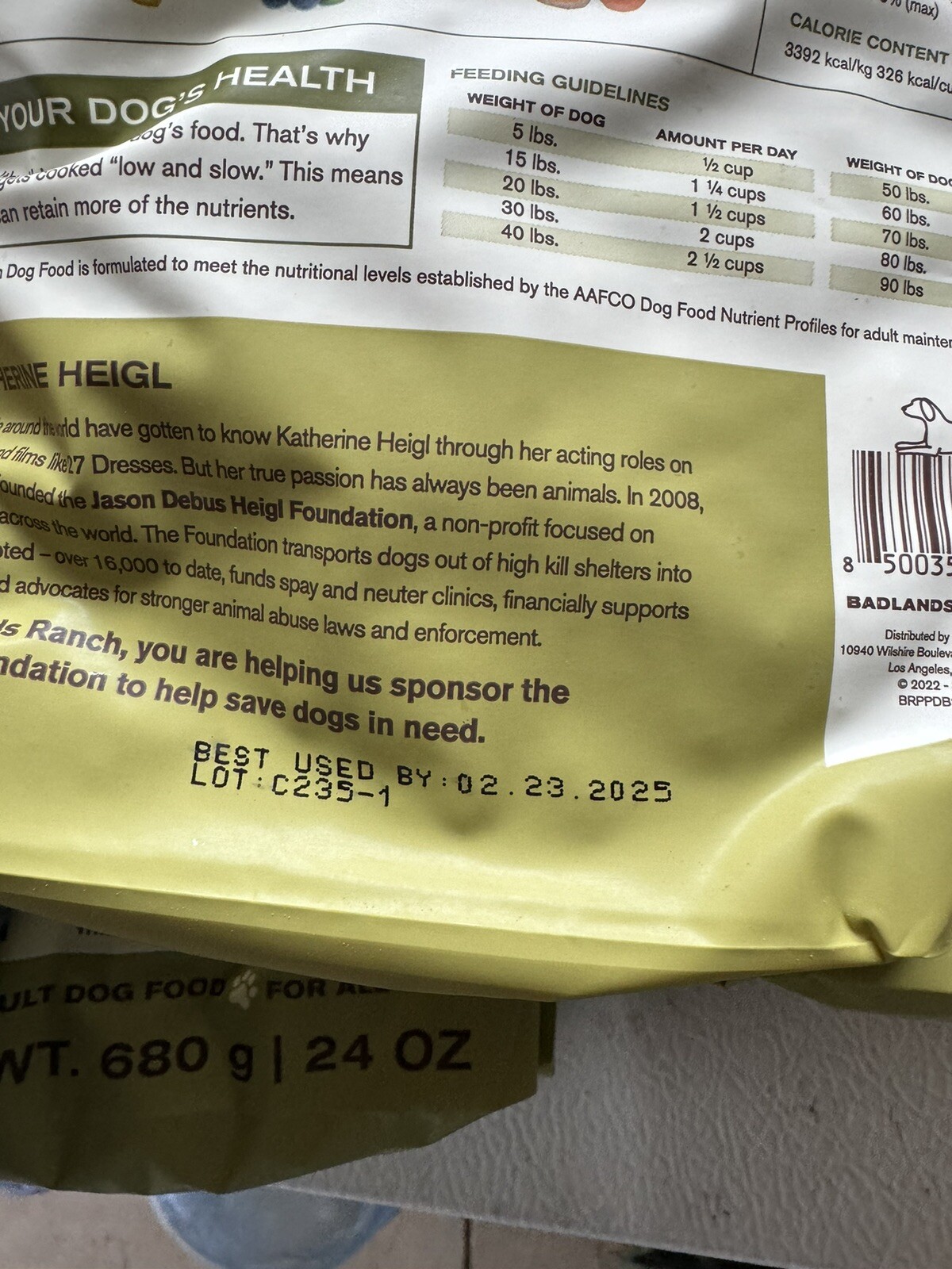 Badlands Ranch Superfood Complete Beef Formula Dog food 5 Bags (24oz