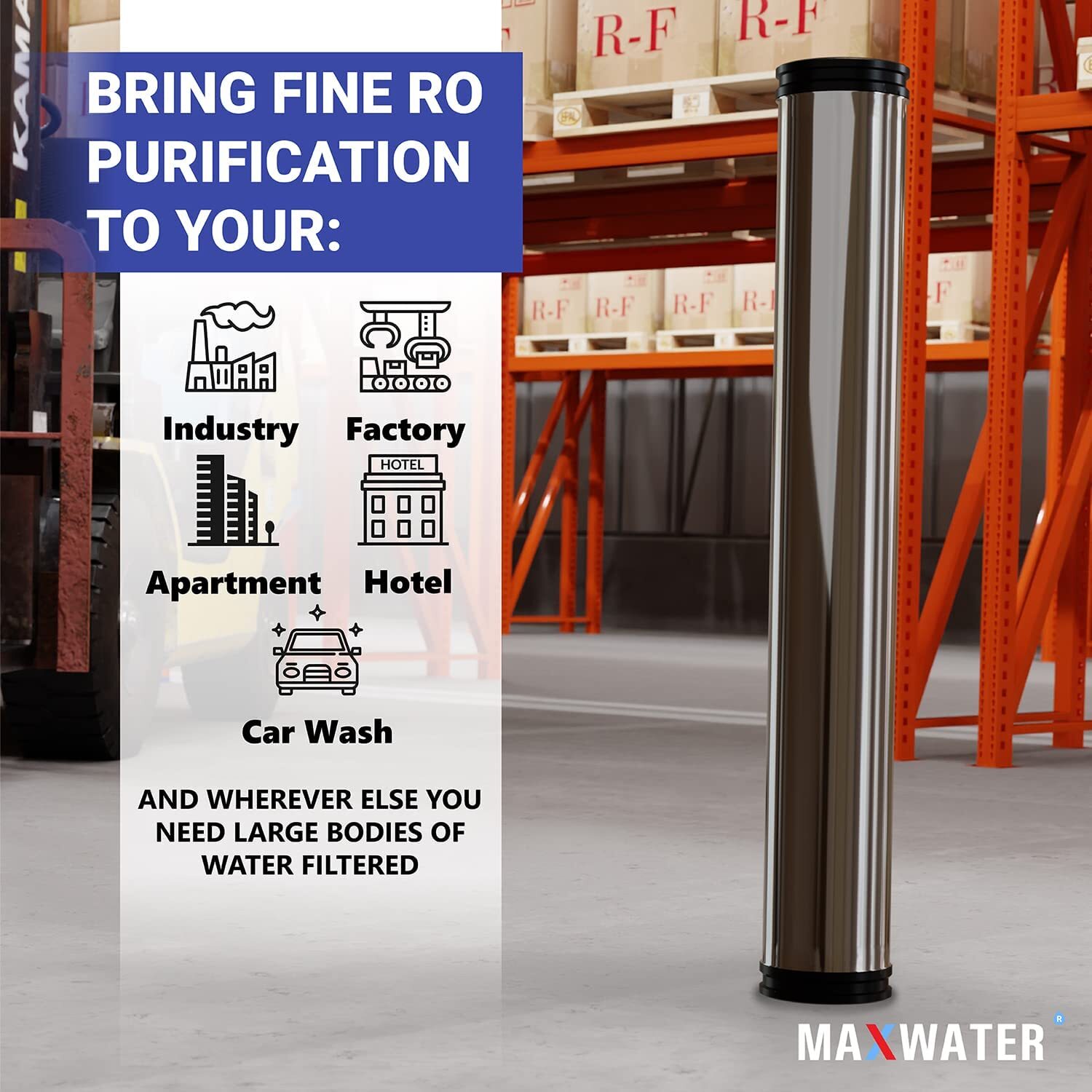 4040 Membrane Housing Reverse Osmosis 304 Stainless Steel Pressure Vessel 4"x40"