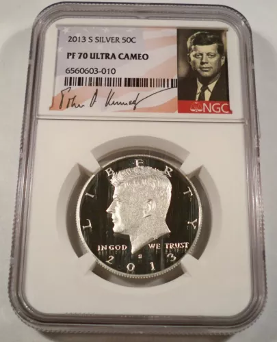2013-S 50c SILVER NGC PF70UCAM KENNEDY HALF DOLLAR PROOF ULTRA CAMEO PR 70 DC