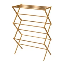 Heavy Duty Wooden Clothes Drying Rack - Bamboo