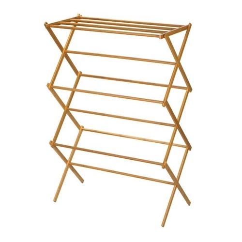 Home-it Bamboo Wooden Clothes Drying Rack - Thumbnail 4