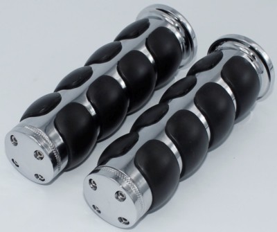 Chrome Skull Grips For Yamaha V-Star 250/535/750/1100, Virago 250, VMax 1200