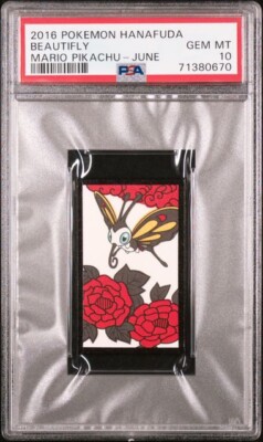 Beautifly PSA 10 2016 Pokemon Hanafuda Mario Pikachu June Beautifly PSA 10 2016 Pokemon Hanafuda Mario Pikachu June