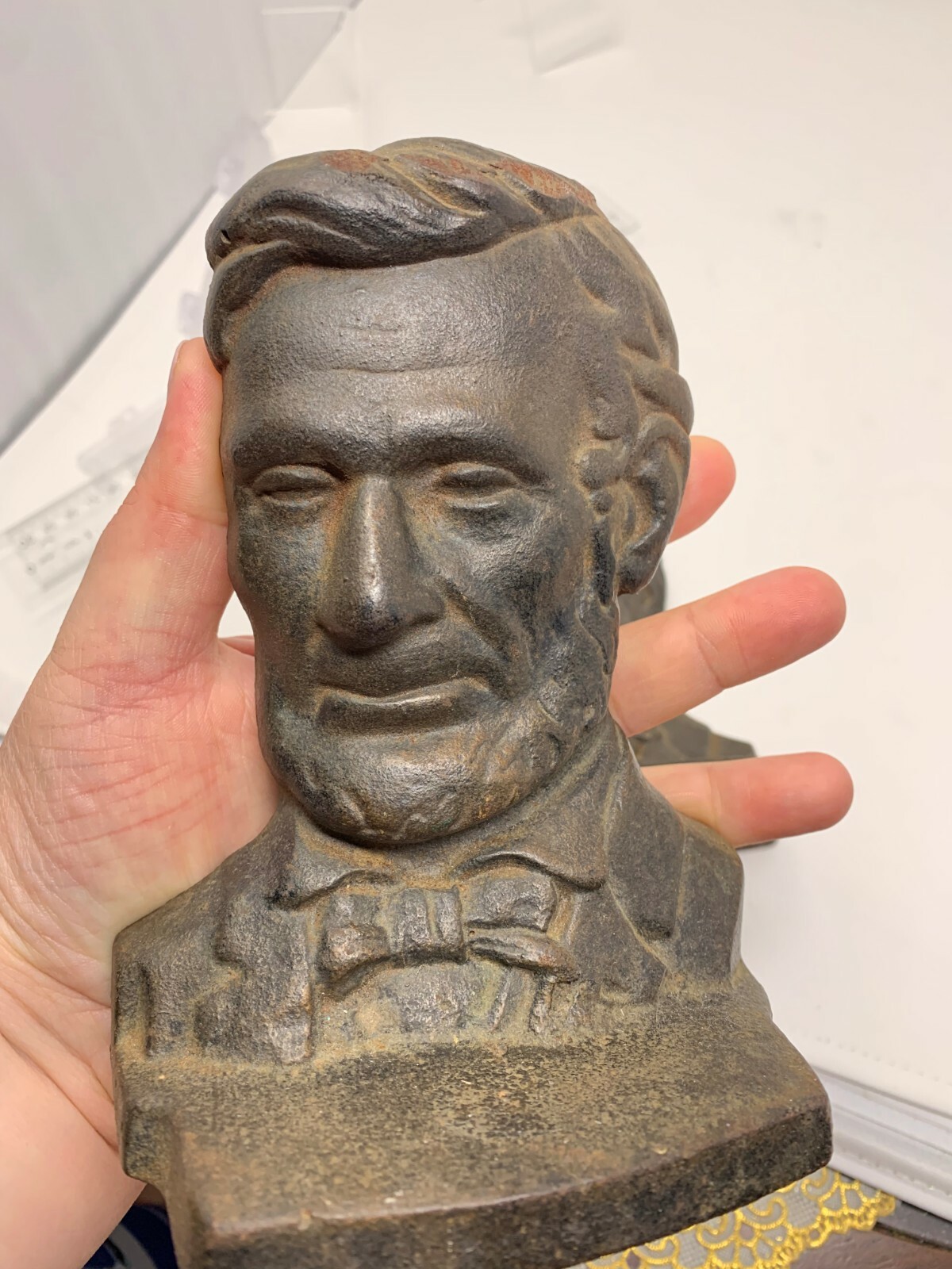 Vintage Cast Iron Abraham Lincoln Bookends eBay