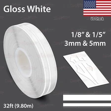 1/8" & 1/5" PIN STRIPE Car Model Truck Twin Line TAPE Vinyl Sticker GLOSS WHITE