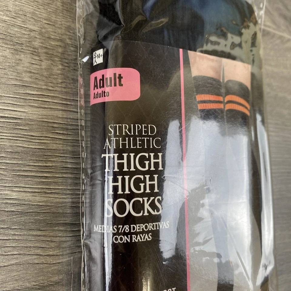 Calcetines Atléticos a Rayas Hasta el Muslo Disfraz de Halloween Accesorio Vestir Foto 2 de 4
