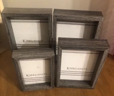  Shadow Box Picture Frames Set of 5, Wall Mounted  Gray 