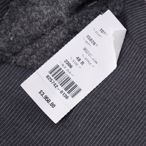Isaia Medium Gray Striped Super 130s Wool Suit Slim US 50 R (fits 48) Eu 60 NWT - Picture 4 of 12