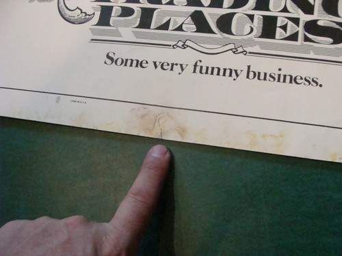 vintage movie poster: 1/2 sheet TRADING PLACES 1983 SCARCE 1/2 SHEET stained - Picture 3 of 8