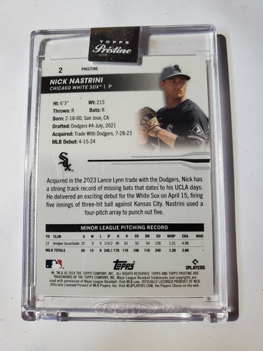 2024 Nick Nastrini /25 Topps Pristine Orange Pulsar Refractor CHICAGO WHITE SOX - Bild 2 von 2