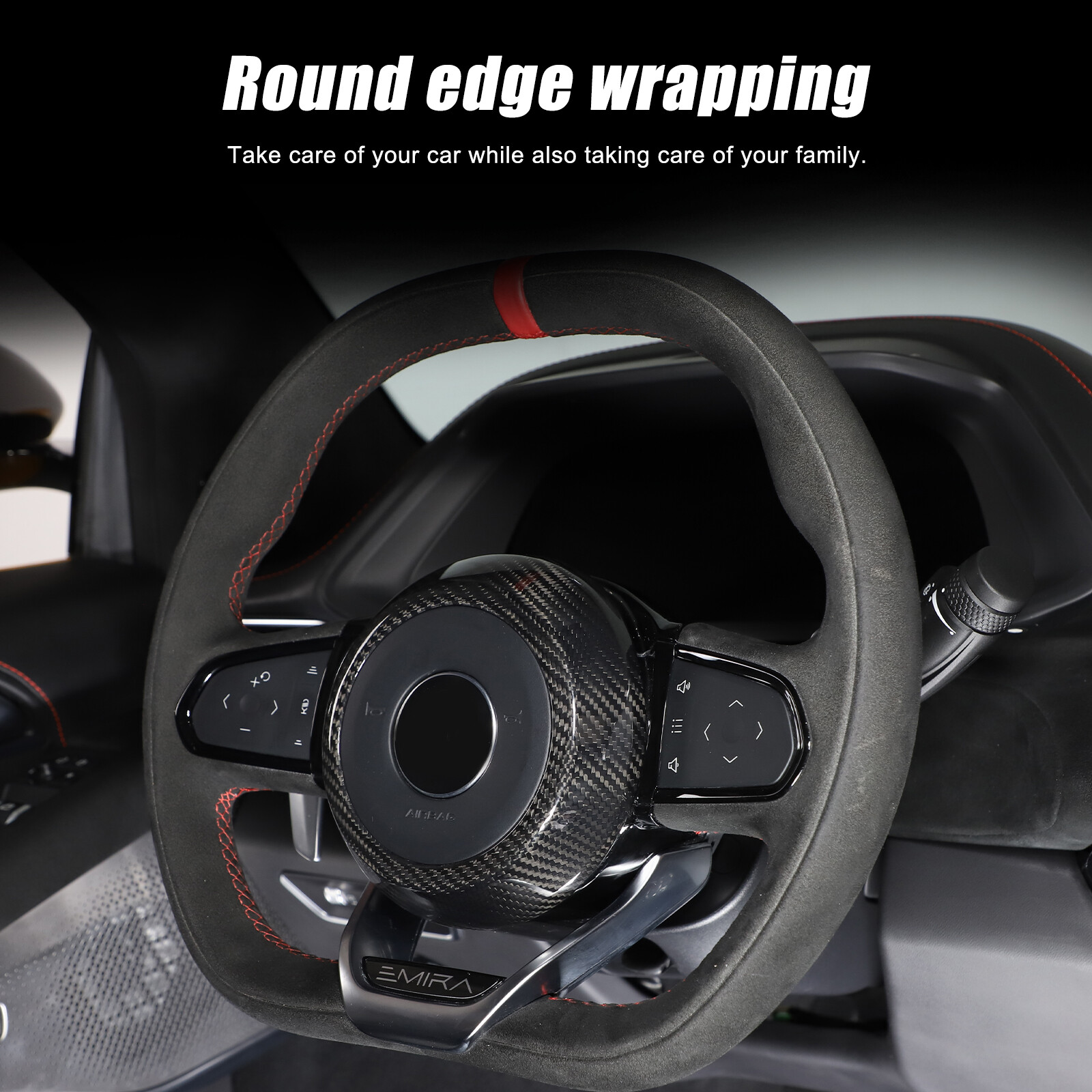 Real Carbon Fiber Steering Wheel Horn Button Cover For Lotus EMIRA 2021-2025 US