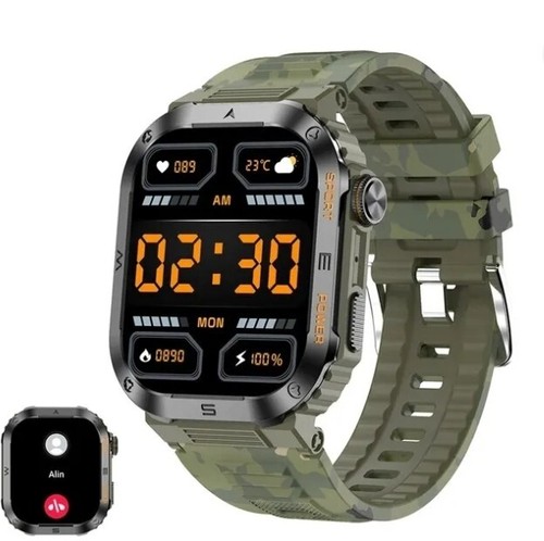 Military Smart Watch Waterproof Rugged Bluetooth Call 2" Fitness Tracker♨ - Picture 2 of 13