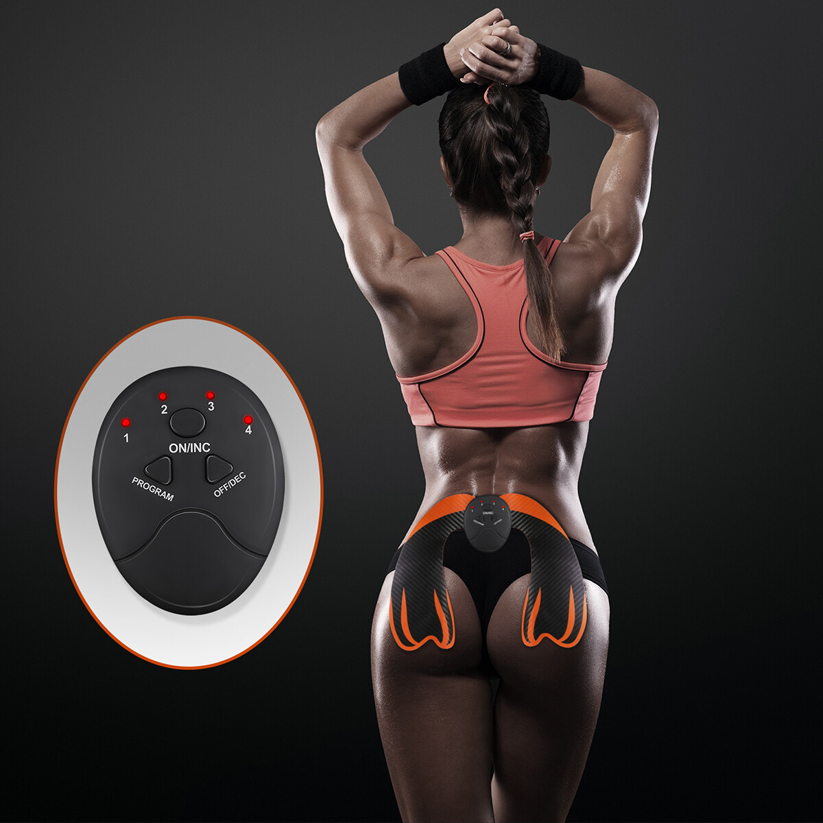 Electric Hip Trainer Butt Muscle Stimulator USB Rechargeable Butt