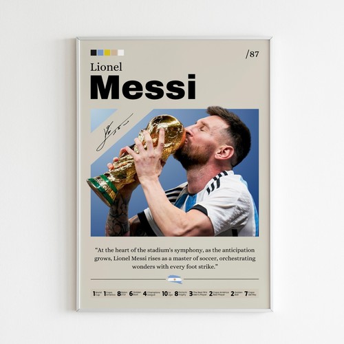 Lionel Messi poster, Argentina print fan gift, Football print, Messi Wall art - Picture 2 of 10