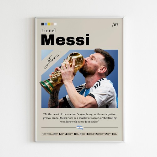 Lionel Messi poster, Argentina print fan gift, Football print, Messi Wall art - Picture 1 of 10