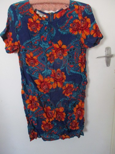 Billabong Womens Dress Multicoloured Floral Short Sleeve Shift Dress Size 10