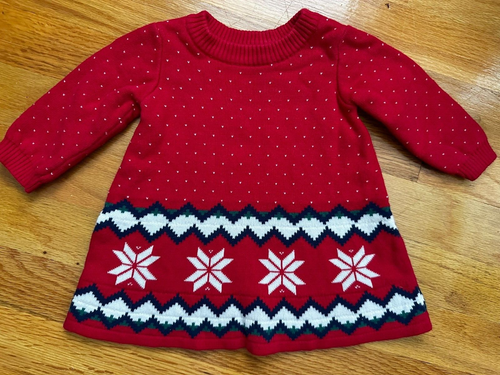 HANNA ANDERSSON BABY SNOWFLAKE SWEATER DRESS - 50 cm 0-3 mo - CHRISTMAS NWOT