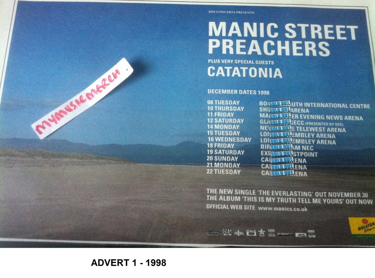 MANIC STREET PREACHERS - UK TOUR 1998 2002 2004 1996 original