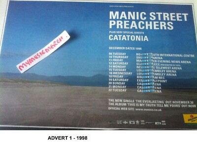 MANIC STREET PREACHERS - UK TOUR 1998 2002 2004 1996 original
