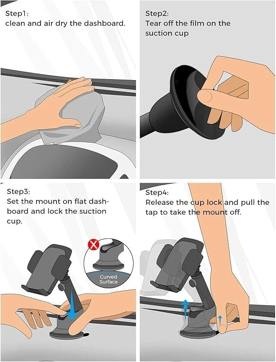 Soporte para teléfono de automóvil Mpow Gen-2 parabrisas soporte para teléfono celular Foto 4 de 4