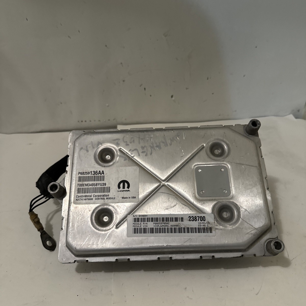 2016 JEEP WRANGLER ECM ECU ELECTRONIC CONTROL MODULE