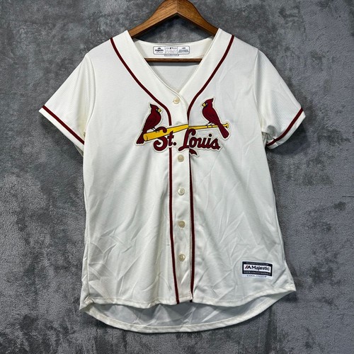 Official MLB Majestic Baseball White Jersey Athletic Sporty Fan Performance Game - Picture 2 of 12