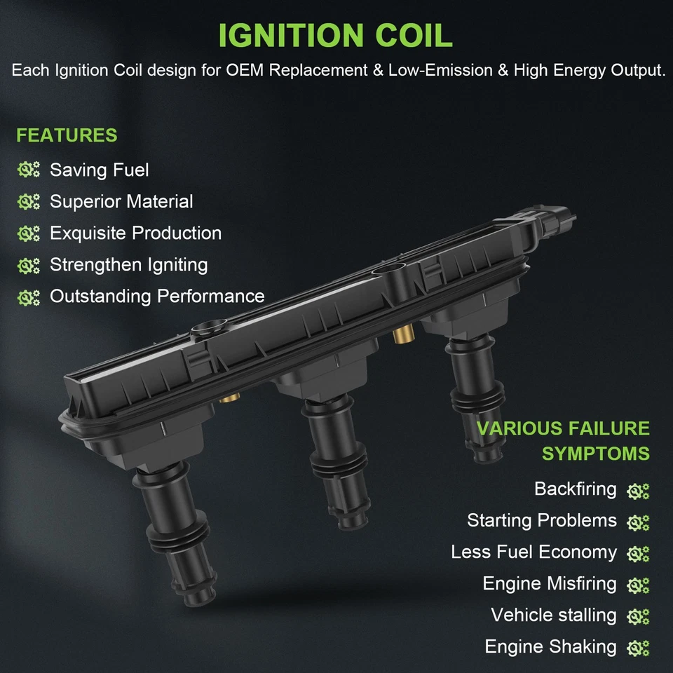 2 For 2003-2004 Cadillac CTS 3.2L V6 Ignition Coil & Spark Plug - Image 4 of 4