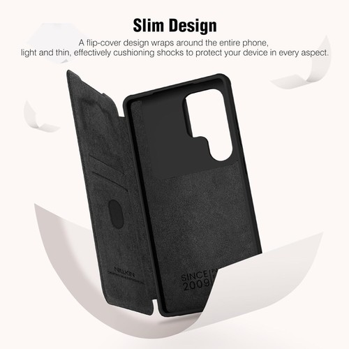 Nillkin Leather Flip Case For Samsung S25 Ultra/S25+ Card Pocket Protect Camera - Picture 3 of 48