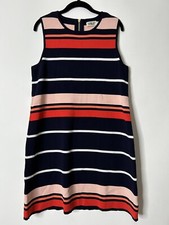 Eliza J Women Size L Striped Sleeveless Rayon Blend Dress