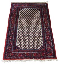 Semi Antique Hand Knotted Wool Area Rug Mat Carpet Red Prayer 3' X 4'