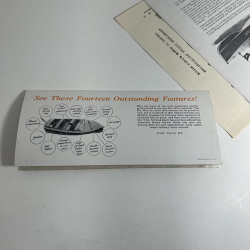 1930’s Dee White - Rare Original- Boating Brochure Catalog / Ad / Spec - Vintage - Picture 17 of 17