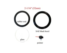 Gauge repair kit, gauge bezel, seal rubber, glass, needle, 1 set