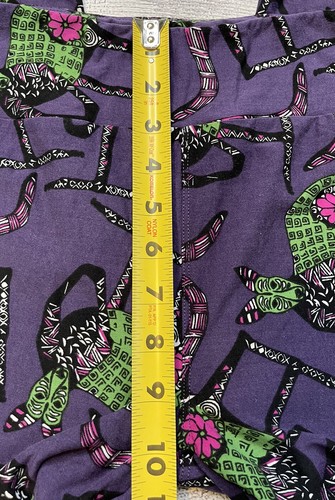 LuLaRoe OS Leggings purple kangaroos rare size 0-12 colorful fun stretch new - Picture 6 of 7