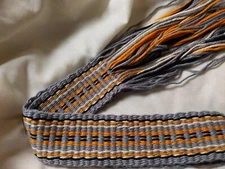 Item202092 Powder Horn strap sunflower black, gray, white 44" long x 1 7/8" wide