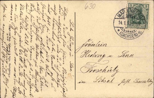 1910 Gruss aus MARIENBERG Sachsen Mehrbildkarte mit Bahnhof, Rathausportal uvm. - Picture 2 of 2