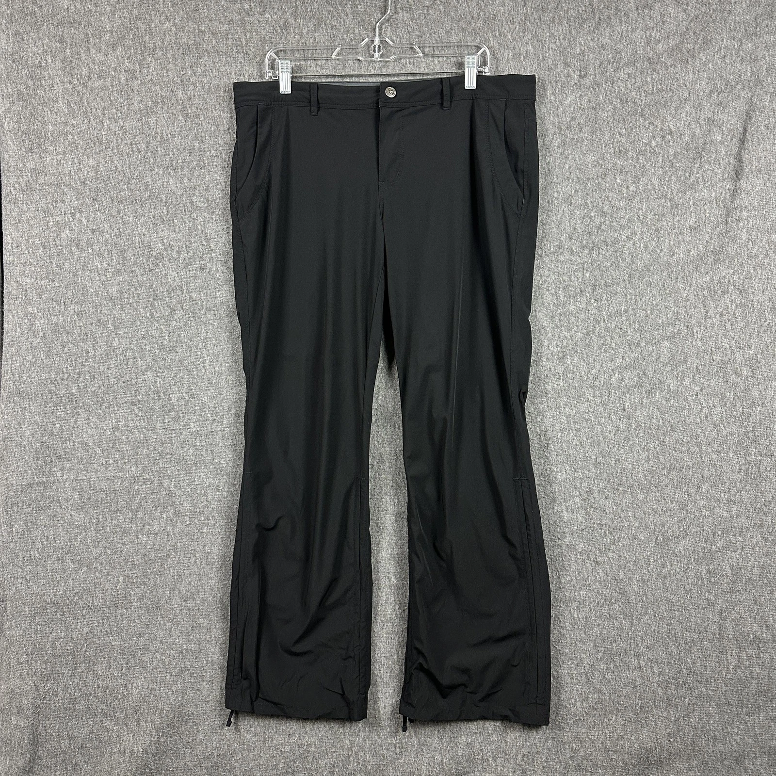 REI Pants Womens 14 Petite Black Softshell Hiking Outdoor Stretch Zip Ankle