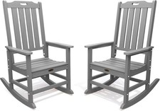 NEW Outdoor Rocking Chairs Set of 2 Oversized Patio Rocking Chair HDPE