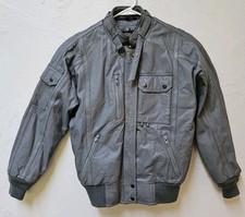 HARLEY DAVIDSON Vintage HEIN GERICKE 80's GRAY LEATHER MOTORCYCLE JACKET M 32