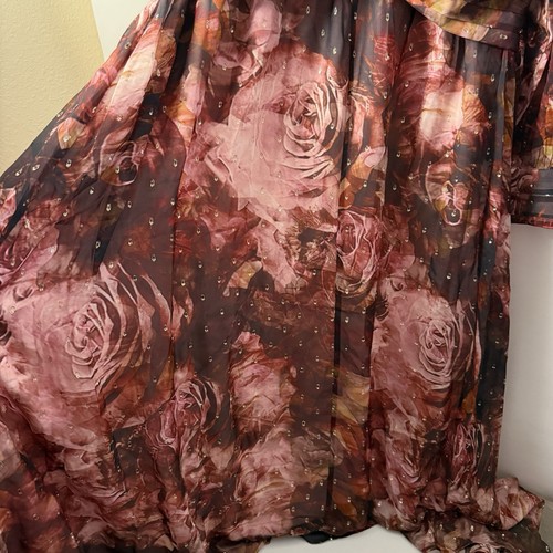 Soft Surroundings Kleid Damen 12 Rose Rina Seide Blumen Maxi fließend Boho Landhaus - Bild 9 von 12